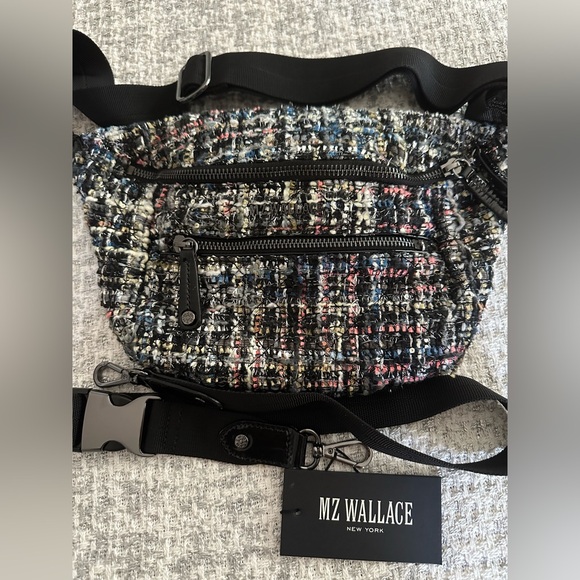 NWT MZ Wallace Crosby Sling Bag Midnight Sparkle Boucle 2 Straps Sold Out Style - Picture 1 of 9